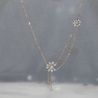 Solid Gold Diamond Necklace | 14K 18K Real Natural Diamonds | IGI Certified Elegant Necklace