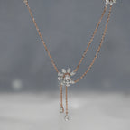 Solid Gold Diamond Necklace | 14K 18K Real Natural Diamonds | IGI Certified Elegant Necklace