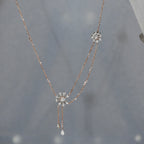 Solid Gold Diamond Necklace | 14K 18K Real Natural Diamonds | IGI Certified Elegant Necklace