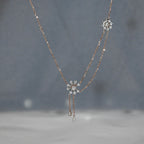 Solid Gold Diamond Necklace | 14K 18K Real Natural Diamonds | IGI Certified Elegant Necklace