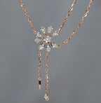 Solid Gold Diamond Necklace | 14K 18K Real Natural Diamonds | IGI Certified Elegant Necklace