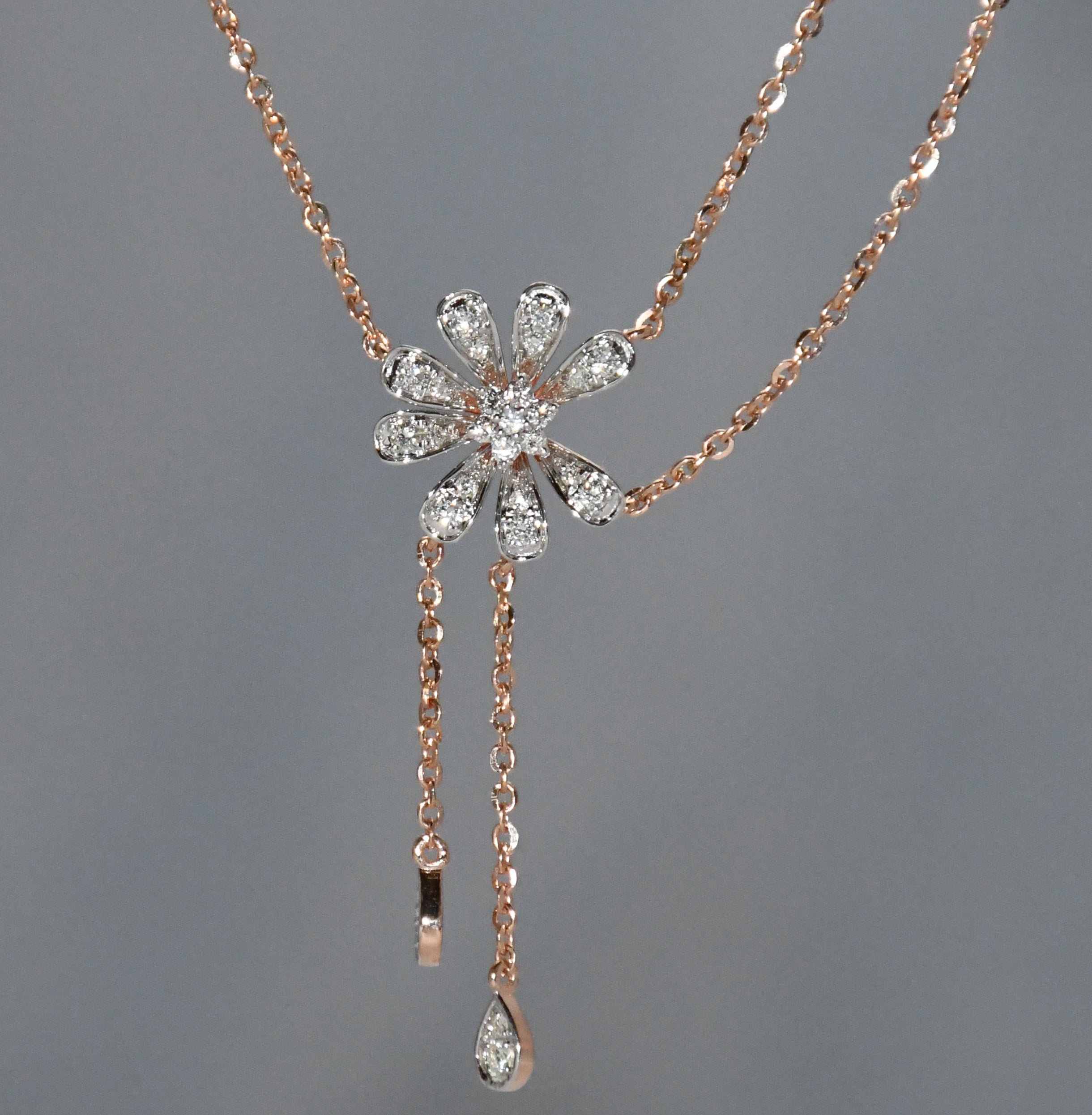 Solid Gold Diamond Necklace | 14K 18K Real Natural Diamonds | IGI Certified Elegant Necklace