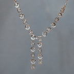 14K Gold Diamond Bridal Jewelry Set: Necklace & Earrings