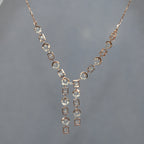 14K Gold Diamond Bridal Jewelry Set: Necklace & Earrings