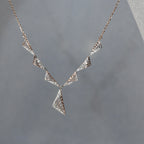 14K Gold Diamond Bridal Jewelry Set: Necklace & Earrings