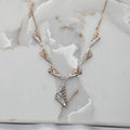 14K Gold Diamond Bridal Jewelry Set: Necklace & Earrings