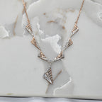 14K Gold Diamond Bridal Jewelry Set: Necklace & Earrings