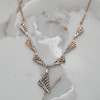 14K Gold Diamond Bridal Jewelry Set: Necklace & Earrings