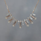 14K Gold Diamond Bridal Jewelry Set: Necklace & Earrings