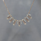 14K Gold Diamond Bridal Jewelry Set: Necklace & Earrings
