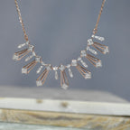 14K Gold Diamond Bridal Jewelry Set: Necklace & Earrings