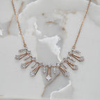 14K Gold Diamond Bridal Jewelry Set: Necklace & Earrings