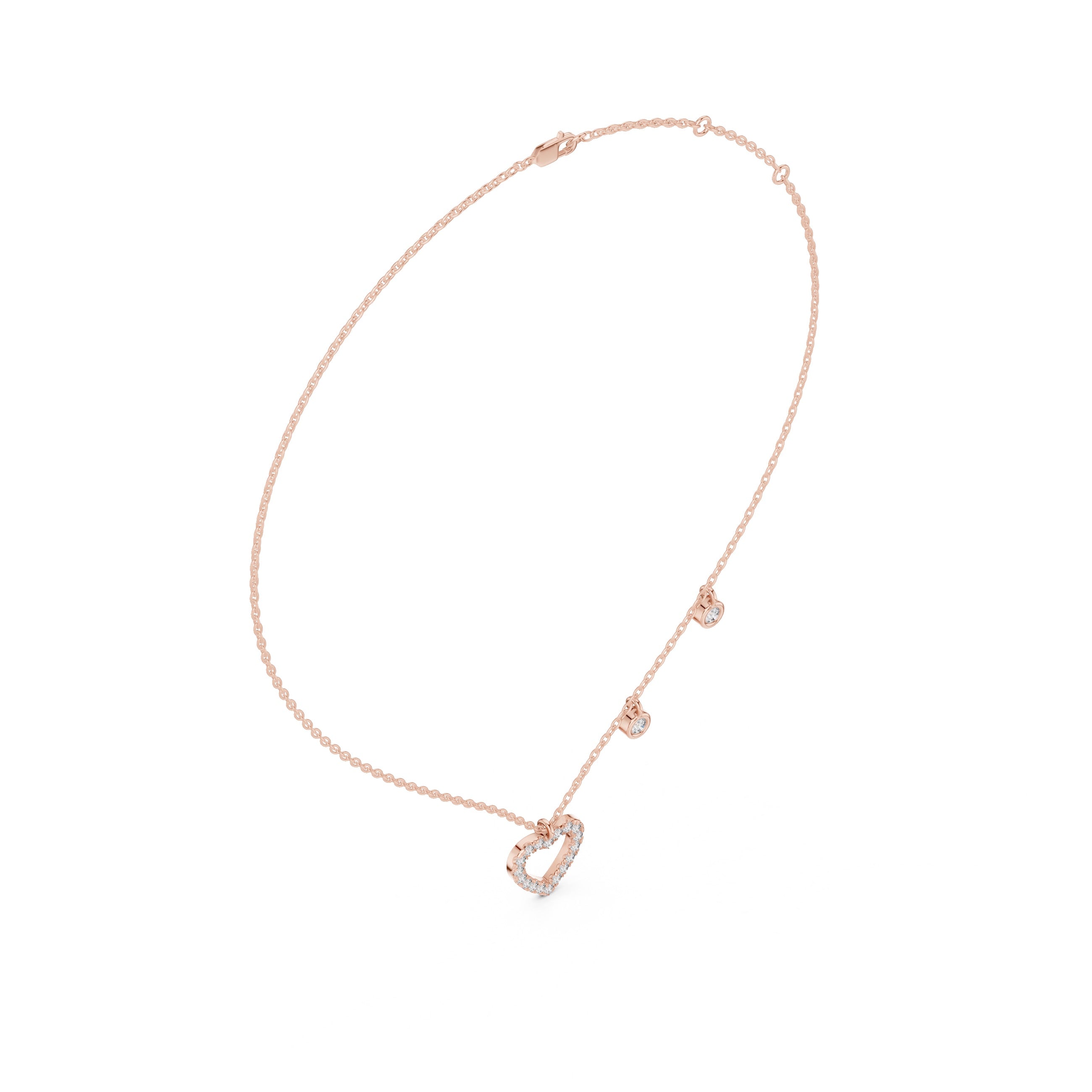 14K Gold Heart Diamond Pendant Necklace | Dainty Minimalist Chain, IGI Certified