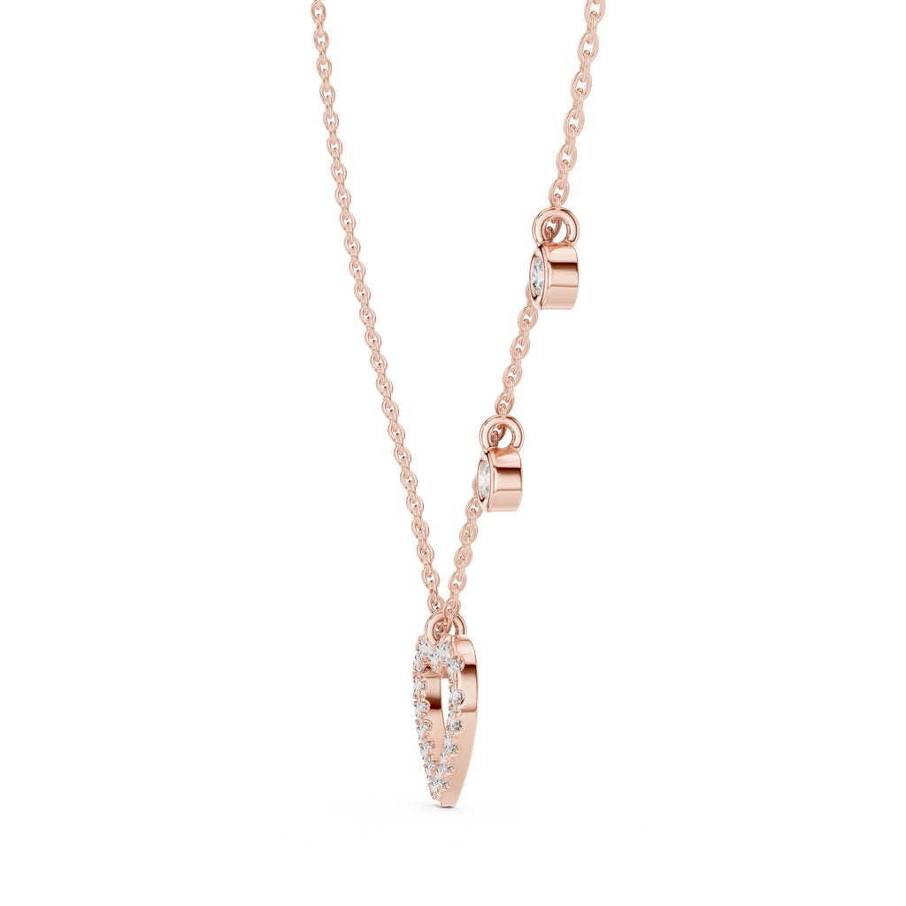 14K Gold Heart Diamond Pendant Necklace | Dainty Minimalist Chain, IGI Certified