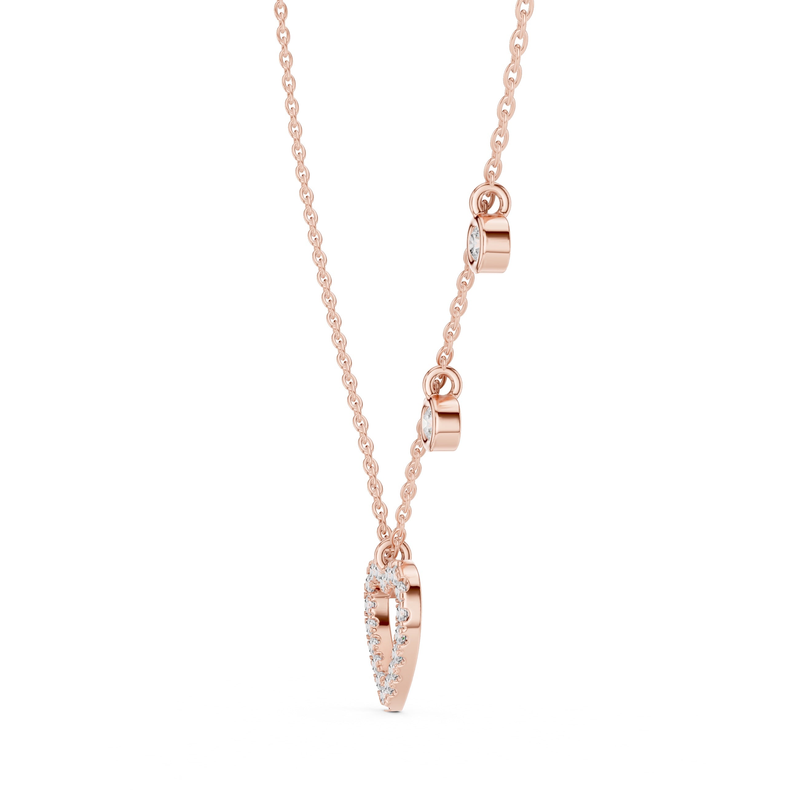 14K Gold Heart Diamond Pendant Necklace | Dainty Minimalist Chain, IGI Certified