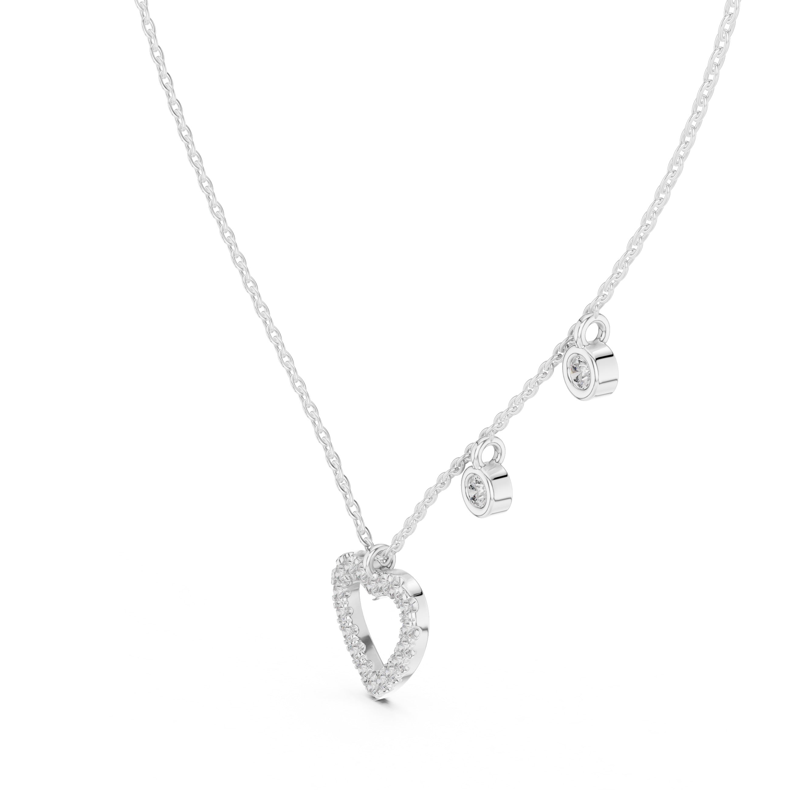 14K Gold Heart Diamond Pendant Necklace | Dainty Minimalist Chain, IGI Certified