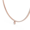 14K 18K Solid Gold Natural Diamond Pear Pendant Tennis Necklace Chain IGI Certified
