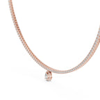 14K 18K Solid Gold Natural Diamond Pear Pendant Tennis Necklace Chain IGI Certified