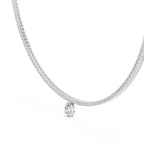 14K 18K Solid Gold Natural Diamond Pear Pendant Tennis Necklace Chain IGI Certified