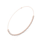 14K 18K Solid Gold Natural Diamond Oval Shape Necklace Chain IGI Certified
