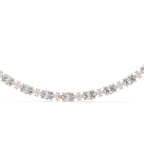 14K 18K Solid Gold Natural Diamond Oval Shape Necklace Chain IGI Certified