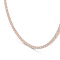 Natural Diamond Tennis Necklace, Solid Gold &  IGI Certified