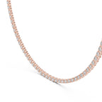 Natural Diamond Tennis Necklace, Solid Gold &  IGI Certified