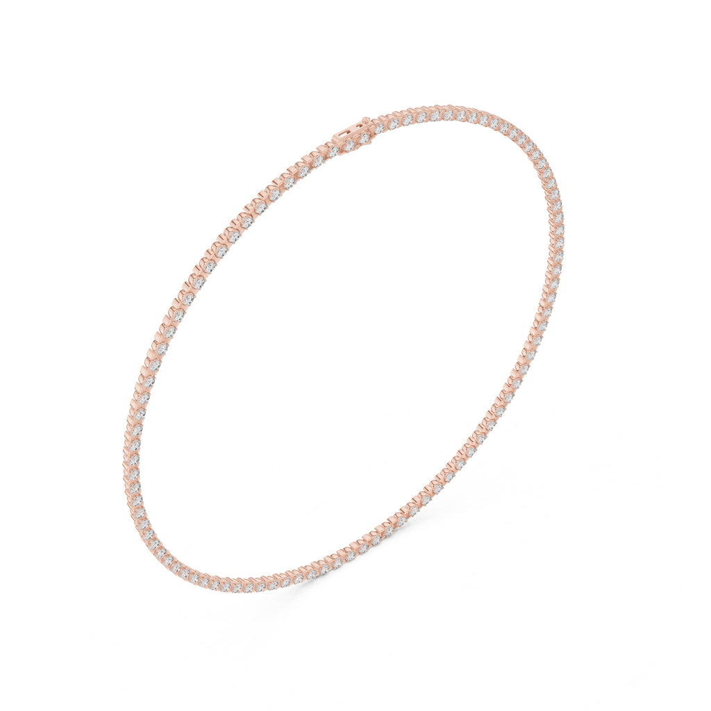 Natural Diamond Tennis Necklace, Solid Gold &  IGI Certified