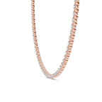 Natural Diamond Tennis Necklace, Solid Gold &  IGI Certified