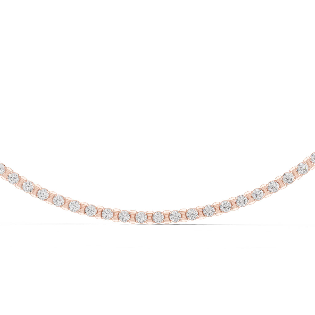 Natural Diamond Tennis Necklace, Solid Gold &  IGI Certified