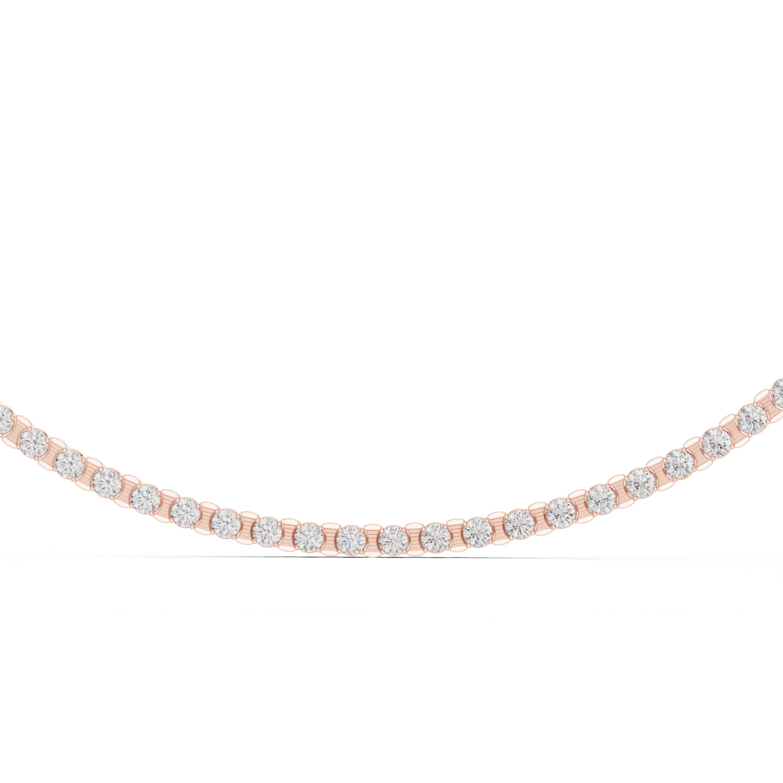 Natural Diamond Tennis Necklace, Solid Gold &  IGI Certified