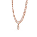 14K Gold Diamond Pear Pendant Tennis Necklace, IGI Certified