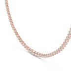 Natural Diamond Tennis Necklace Bezel Setting, Solid Gold &  IGI Certified