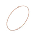 Natural Diamond Tennis Necklace Bezel Setting, Solid Gold &  IGI Certified