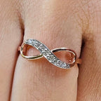 Infinity Diamond Ring, 14K 18K Solid Gold, Natural Promise Wedding Band