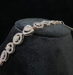 Solid Gold Diamond Heart Circle Bracelet, Openable Tennis Chain Jewelry