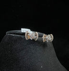 Natural Diamond Bow Stud Earrings, 14K 18K Solid Gold, Minimalist Diamond Studs
