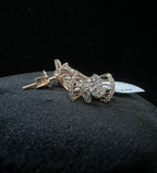 Natural Diamond Bow Stud Earrings, 14K 18K Solid Gold, Minimalist Diamond Studs