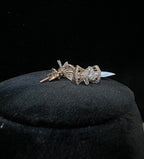 Natural Diamond Bow Stud Earrings, 14K 18K Solid Gold, Minimalist Diamond Studs