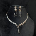Solid Gold Diamond Necklace and Dangle Earrings Set, Bridal Jewelry