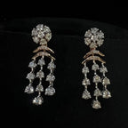 Natural Diamond Necklace Earrings Set, 14K 18K Solid Gold Bridal Jewelry