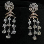 Natural Diamond Necklace Earrings Set, 14K 18K Solid Gold Bridal Jewelry