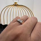 Men's Natural Diamond Cluster Signet Ring, 14K 18K Solid Gold Pinky Ring