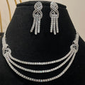 Solid Gold Diamond Necklace Earrings Set, Bridal Wedding Jewelry, Real Diamonds