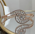 Solid Gold Diamond Bangle Bracelet, Natural IGI Certified Diamonds, Luxury Fine Jewelry
