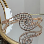 Solid Gold Diamond Bangle Bracelet, Natural IGI Certified Diamonds, Luxury Fine Jewelry