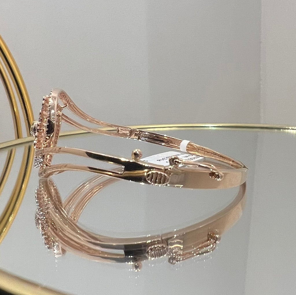 Solid Gold Diamond Bangle Bracelet, Natural IGI Certified Diamonds, Luxury Fine Jewelry