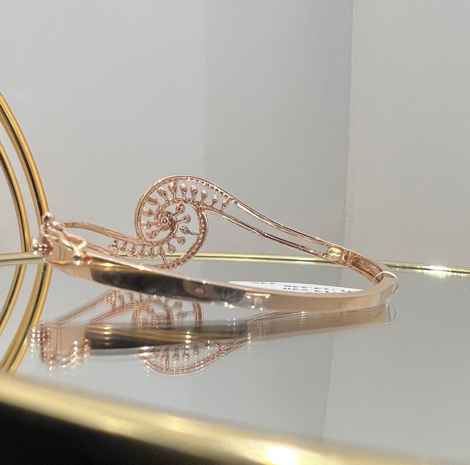 Solid Gold Diamond Bangle Bracelet, Natural IGI Certified Diamonds, Luxury Fine Jewelry