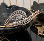 Solid Gold Diamond Bangle Bracelet, Natural IGI Certified Diamonds, Luxury Fine Jewelry