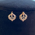 14K/18K Solid Gold Diamond Stud Earrings, Vintage Style, Natural Diamonds